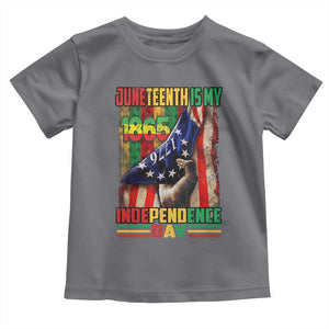 Juneteenth Is My Independence Day Toddler T Shirt Black Pride American Flag TS11 Charcoal Print Your Wear