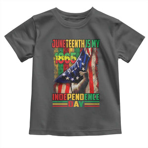 Juneteenth Is My Independence Day Toddler T Shirt Black Pride American Flag TS11 Dark Heather Print Your Wear