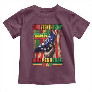Juneteenth Is My Independence Day Toddler T Shirt Black Pride American Flag TS11 Maroon Print Your Wear