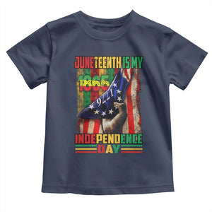 Juneteenth Is My Independence Day Toddler T Shirt Black Pride American Flag TS11 Navy Print Your Wear