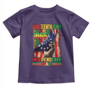 Juneteenth Is My Independence Day Toddler T Shirt Black Pride American Flag TS11 Purple Print Your Wear