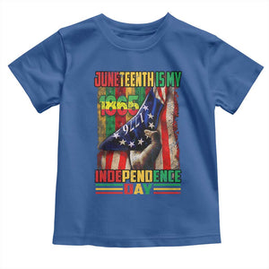 Juneteenth Is My Independence Day Toddler T Shirt Black Pride American Flag TS11 Royal Blue Print Your Wear