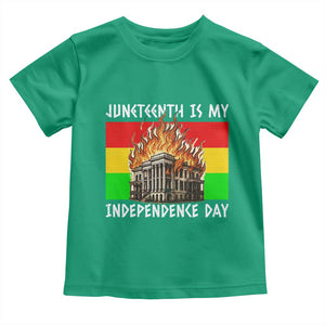 Juneteenth Is My Independence Day Toddler T Shirt Bold Afro Liberation Pan-African Flag TS02 Irish Green Print Your Wear