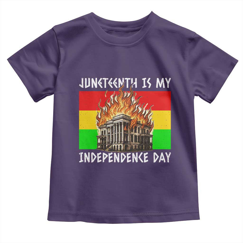 Juneteenth Is My Independence Day Toddler T Shirt Bold Afro Liberation Pan-African Flag TS02 Purple Print Your Wear
