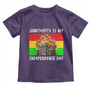 Juneteenth Is My Independence Day Toddler T Shirt Bold Afro Liberation Pan-African Flag TS02 Purple Print Your Wear
