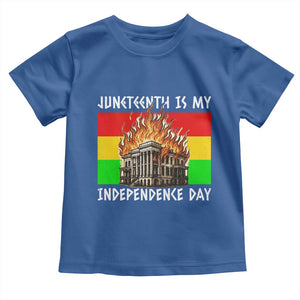 Juneteenth Is My Independence Day Toddler T Shirt Bold Afro Liberation Pan-African Flag TS02 Royal Blue Print Your Wear