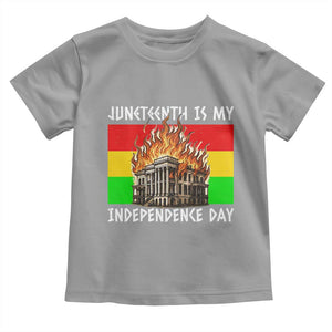 Juneteenth Is My Independence Day Toddler T Shirt Bold Afro Liberation Pan-African Flag TS02 Sport Gray Print Your Wear