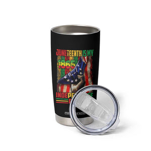 Juneteenth Is My Independence Day Tumbler Cup Black Pride American Flag TS11 Print Your Wear