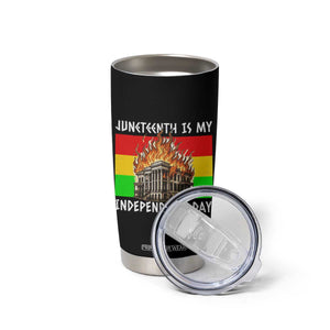 Juneteenth Is My Independence Day Tumbler Cup Bold Afro Liberation Pan-African Flag TS02 Print Your Wear