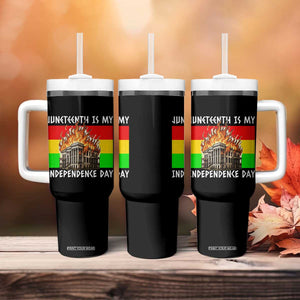 Juneteenth Is My Independence Day Tumbler With Handle Bold Afro Liberation Pan-African Flag TS02 Print Your Wear