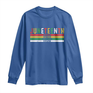 Juneteenth Long Sleeve Shirt Black History Culture Excellence Respect Retro Vintage TS10 Royal Blue Print Your Wear
