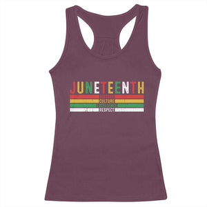Juneteenth Racerback Tank Top Black History Culture Excellence Respect Retro Vintage TS10 Maroon Print Your Wear