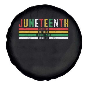 Juneteenth Spare Tire Cover Black History Culture Excellence Respect Retro Vintage TS10 Print Your Wear