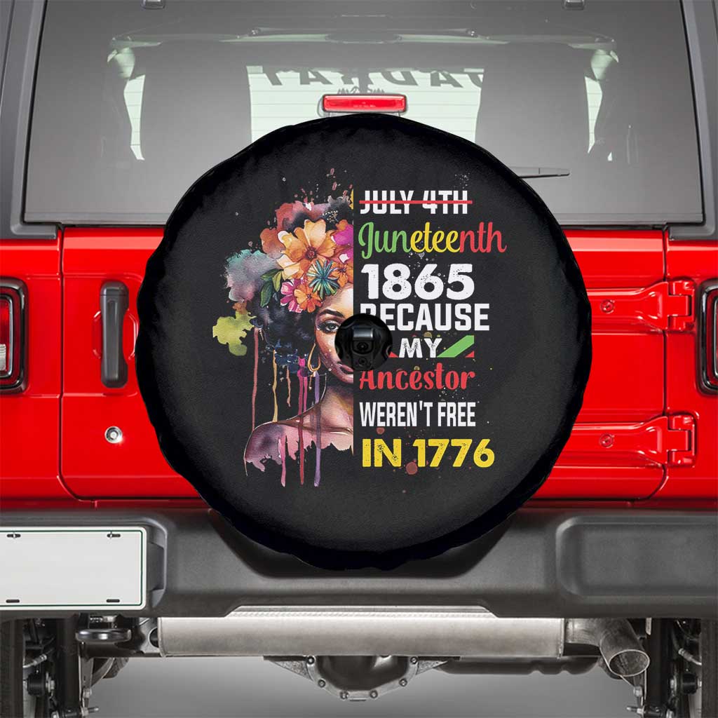 Juneteenth Spare Tire Cover July 4th Juneteenth 1865 Black History Afro Black Queen TS02 Black Print Your Wear