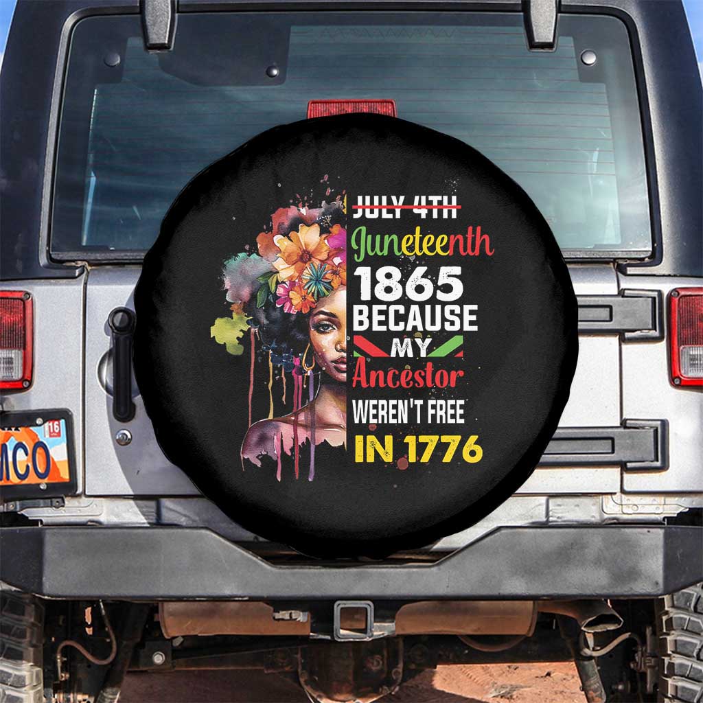 Juneteenth Spare Tire Cover July 4th Juneteenth 1865 Black History Afro Black Queen TS02 No hole Black Print Your Wear