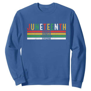 Juneteenth Sweatshirt Black History Culture Excellence Respect Retro Vintage TS10 Royal Blue Print Your Wear
