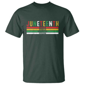 Juneteenth T Shirt Black History Culture Excellence Respect Retro Vintage TS10 Dark Forest Green Print Your Wear