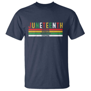 Juneteenth T Shirt Black History Culture Excellence Respect Retro Vintage TS10 Navy Print Your Wear