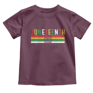 Juneteenth Toddler T Shirt Black History Culture Excellence Respect Retro Vintage TS10 Maroon Print Your Wear