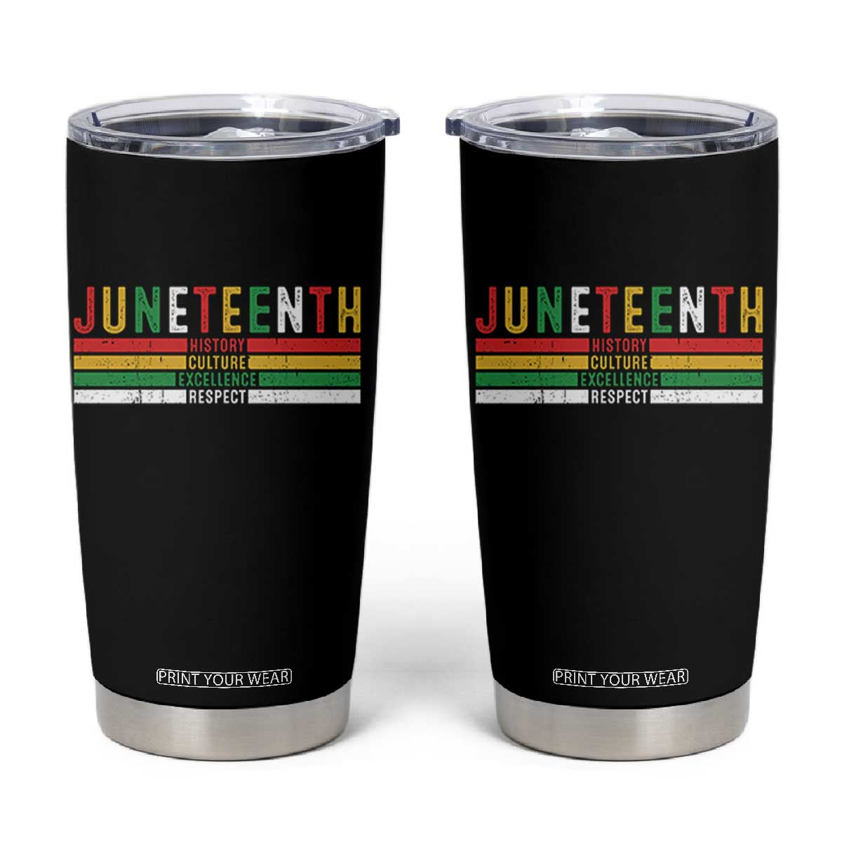 Juneteenth Tumbler Cup Black History Culture Excellence Respect Retro Vintage TS10 Black Print Your Wear