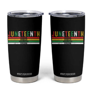 Juneteenth Tumbler Cup Black History Culture Excellence Respect Retro Vintage TS10 Black Print Your Wear