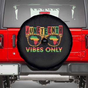 Juneteenth Vibes Only Spare Tire Cover Afro Pride Sunglasses Black History Celebration TS02 Black Print Your Wear