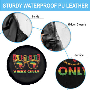 Juneteenth Vibes Only Spare Tire Cover Afro Pride Sunglasses Black History Celebration TS02 Print Your Wear