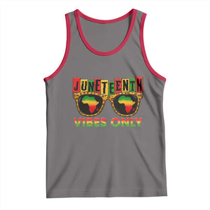 Juneteenth Vibes Only Tank Top Afro Pride Sunglasses Black History Celebration TS02 Deep Heather Red Print Your Wear