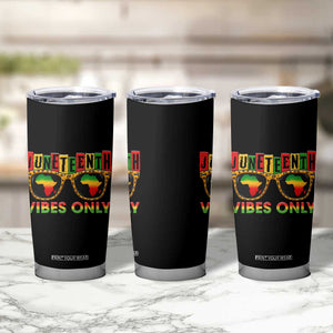 Juneteenth Vibes Only Tumbler Cup Afro Pride Sunglasses Black History Celebration TS02 Print Your Wear