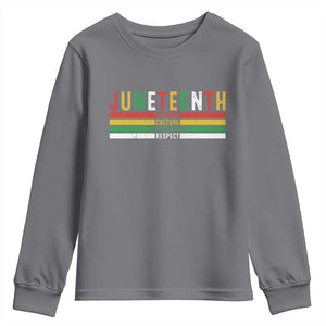 Juneteenth Youth Sweatshirt Black History Culture Excellence Respect Retro Vintage TS10 Charcoal Print Your Wear