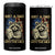 Just A Dad Who Always Came Back With The Milk 4 in 1 Can Cooler Tumbler Raccoon American Flag Father's Day TS10 One Size: 16 oz Black Print Your Wear