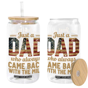 Just A Dad Who Always Came Back With The Milk Glass Can Retro American Flag TS10 Black Print Your Wear