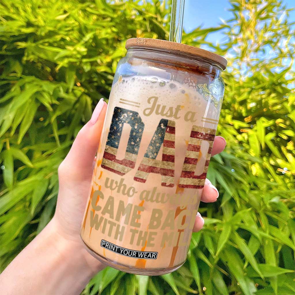 Just A Dad Who Always Came Back With The Milk Glass Can Retro American Flag TS10 Print Your Wear