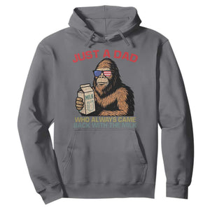 Just A Dad Who Always Came Back With The Milk Hoodie Funny Fathers Day Bigfoot Sasquatch Lovers TS10 Charcoal Print Your Wear
