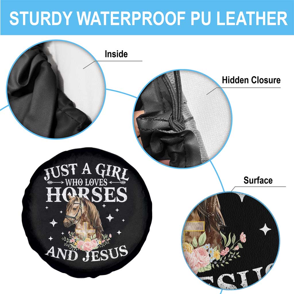 Just A Girl Who Loves Horses And Jesus Spare Tire Cover Christian Girls Horse TS11 Print Your Wear