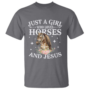 Just A Girl Who Loves Horses And Jesus T Shirt Christian Girls Horse TS11 Charcoal Print Your Wear