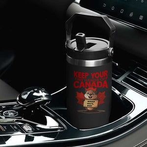 Keep Your Tiny Hands Off Canada Flip Straw Tumbler Not For Sale Canadian Maple Leaf Beaver TS02 Print Your Wear