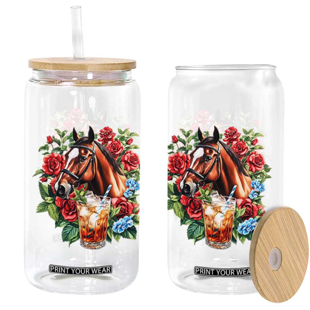Ky Derby Day Party Glass Can Mint Juleps and Roses Horse Racing TS02 Black Print Your Wear