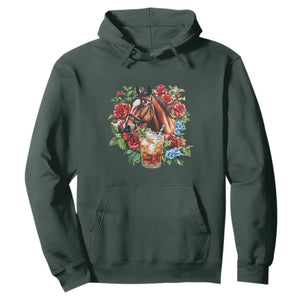 Ky Derby Day Party Hoodie Mint Juleps and Roses Horse Racing TS02 Dark Forest Green Print Your Wear