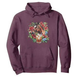 Ky Derby Day Party Hoodie Mint Juleps and Roses Horse Racing TS02 Maroon Print Your Wear