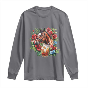 Ky Derby Day Party Long Sleeve Shirt Mint Juleps and Roses Horse Racing TS02 Charcoal Print Your Wear