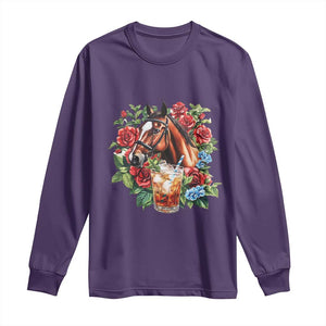 Ky Derby Day Party Long Sleeve Shirt Mint Juleps and Roses Horse Racing TS02 Purple Print Your Wear