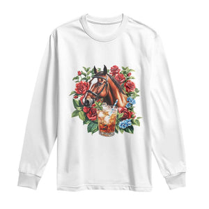 Ky Derby Day Party Long Sleeve Shirt Mint Juleps and Roses Horse Racing TS02 White Print Your Wear