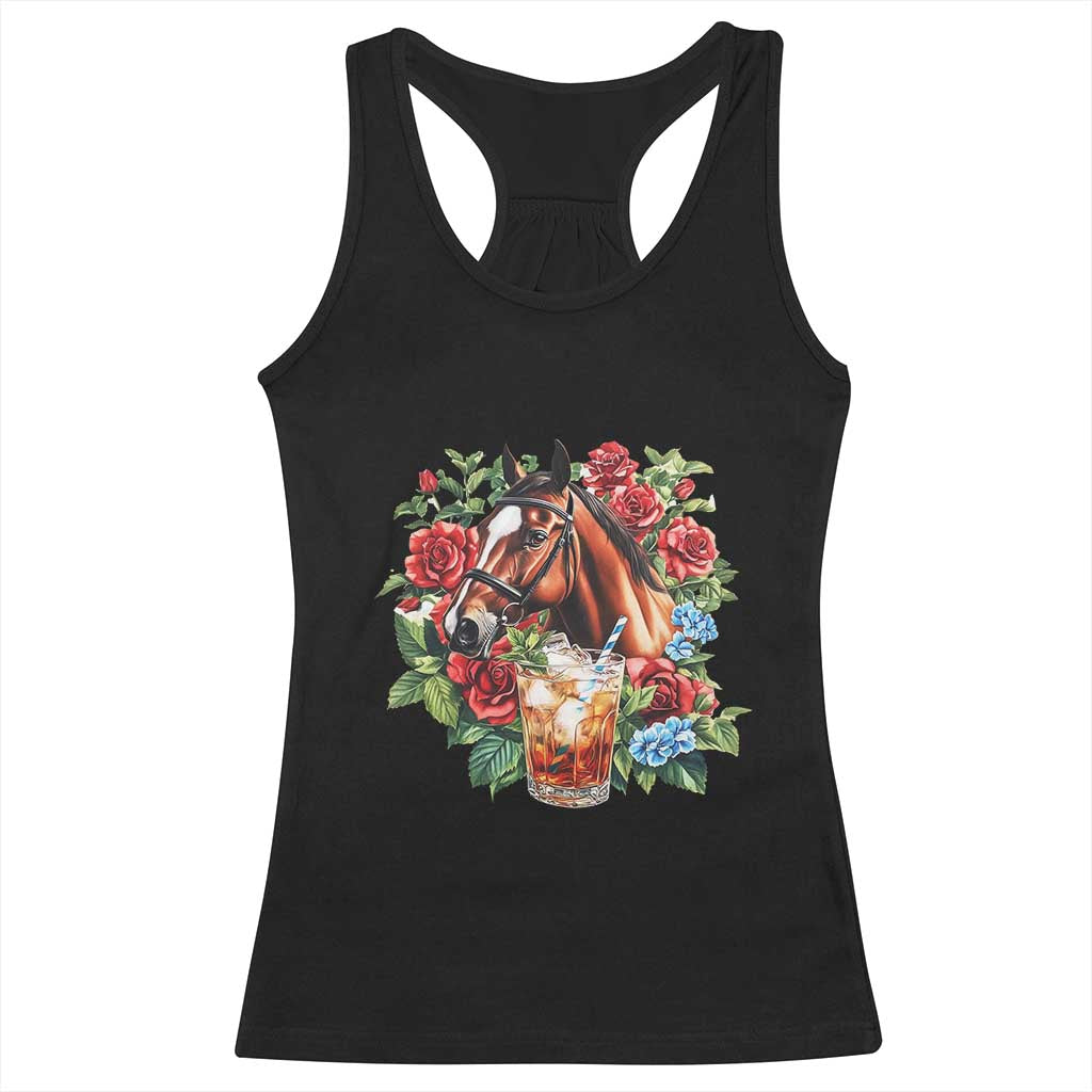 Ky Derby Day Party Racerback Tank Top Mint Juleps and Roses Horse Racing TS02 Black Print Your Wear
