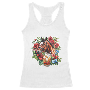 Ky Derby Day Party Racerback Tank Top Mint Juleps and Roses Horse Racing TS02 White Print Your Wear