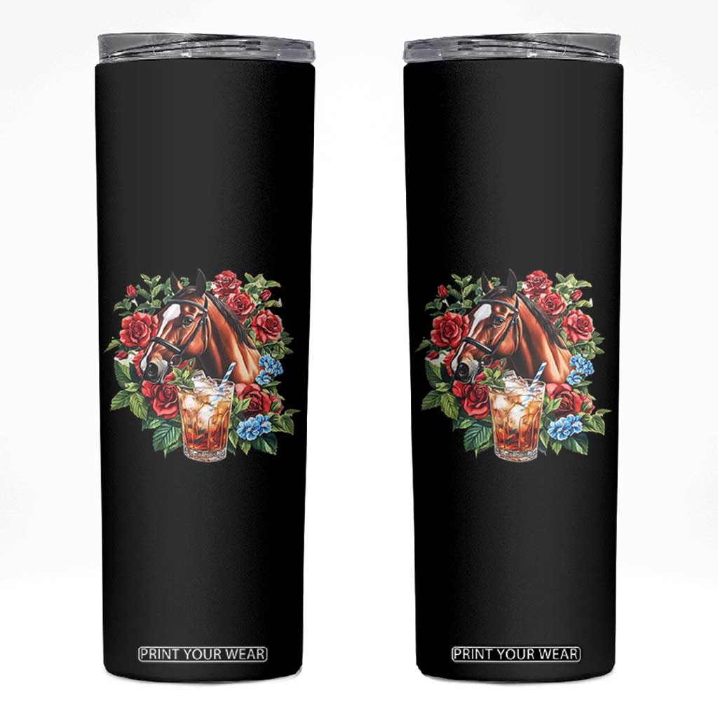 Ky Derby Day Party Skinny Tumbler Mint Juleps and Roses Horse Racing TS02 Black Print Your Wear
