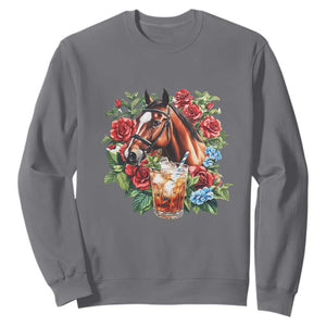 Ky Derby Day Party Sweatshirt Mint Juleps and Roses Horse Racing TS02 Charcoal Print Your Wear