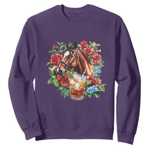 Ky Derby Day Party Sweatshirt Mint Juleps and Roses Horse Racing TS02 Purple Print Your Wear
