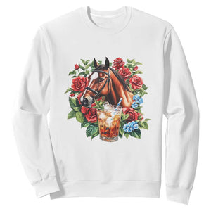 Ky Derby Day Party Sweatshirt Mint Juleps and Roses Horse Racing TS02 White Print Your Wear