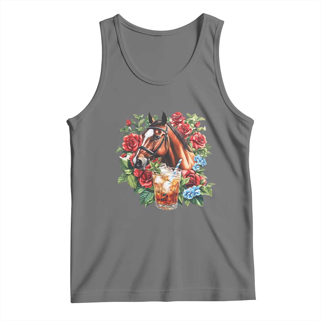 Ky Derby Day Party Tank Top Mint Juleps and Roses Horse Racing TS02 Black Heather Print Your Wear